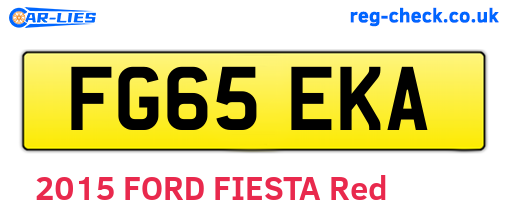FG65EKA are the vehicle registration plates.