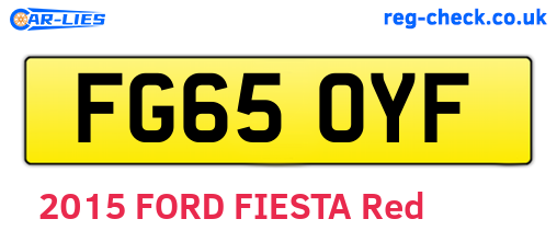 FG65OYF are the vehicle registration plates.