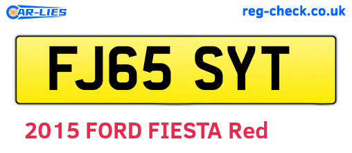 FJ65SYT are the vehicle registration plates.