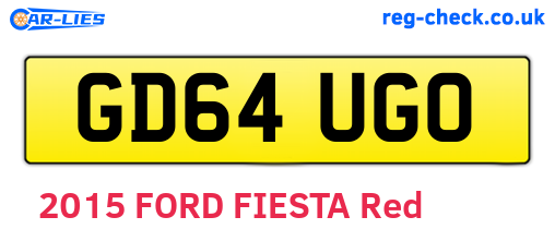 GD64UGO are the vehicle registration plates.