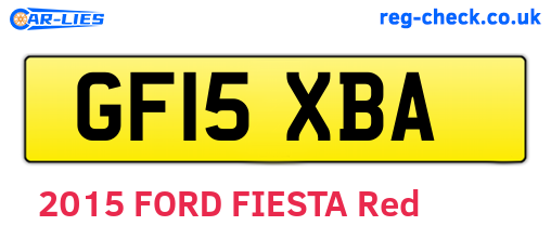GF15XBA are the vehicle registration plates.