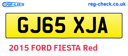 GJ65XJA are the vehicle registration plates.