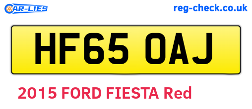 HF65OAJ are the vehicle registration plates.