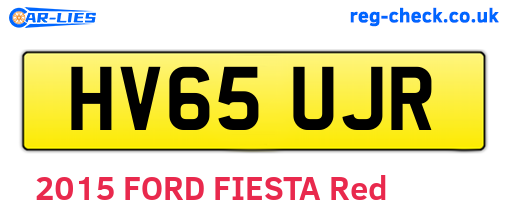 HV65UJR are the vehicle registration plates.