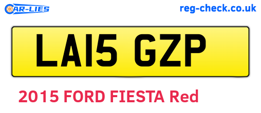 LA15GZP are the vehicle registration plates.
