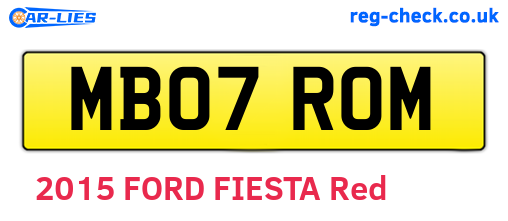 MB07ROM are the vehicle registration plates.