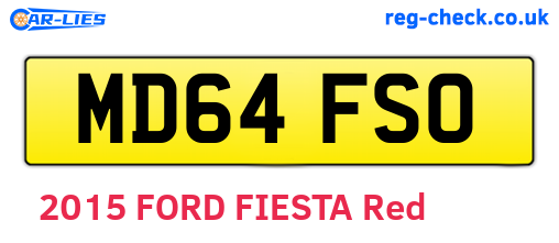 MD64FSO are the vehicle registration plates.