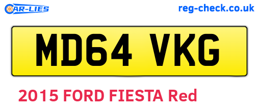 MD64VKG are the vehicle registration plates.