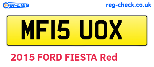 MF15UOX are the vehicle registration plates.