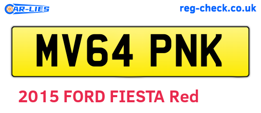 MV64PNK are the vehicle registration plates.