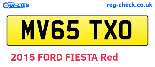 MV65TXO are the vehicle registration plates.