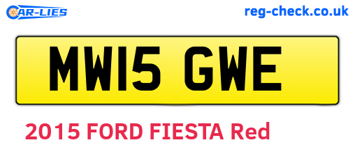 MW15GWE are the vehicle registration plates.