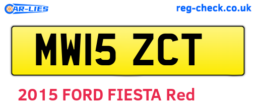 MW15ZCT are the vehicle registration plates.