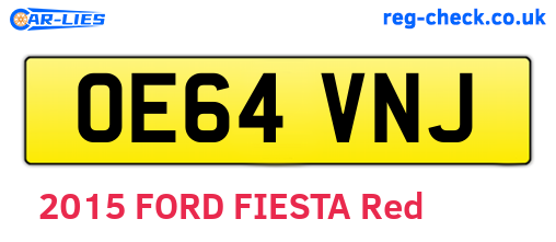 OE64VNJ are the vehicle registration plates.
