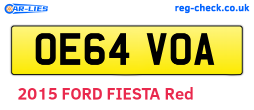OE64VOA are the vehicle registration plates.