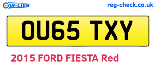 OU65TXY are the vehicle registration plates.
