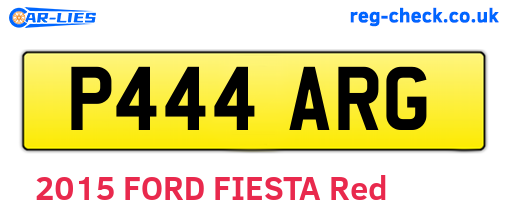 P444ARG are the vehicle registration plates.