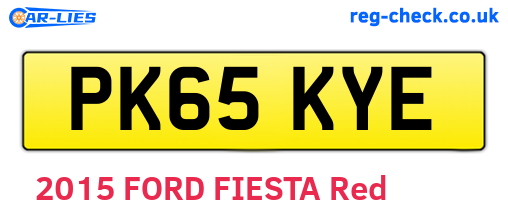 PK65KYE are the vehicle registration plates.