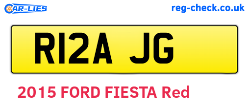 R12AJG are the vehicle registration plates.