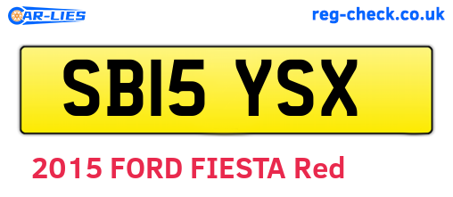 SB15YSX are the vehicle registration plates.