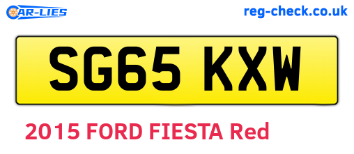 SG65KXW are the vehicle registration plates.