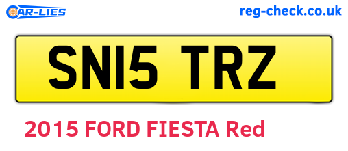 SN15TRZ are the vehicle registration plates.