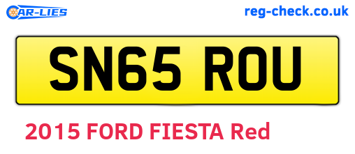 SN65ROU are the vehicle registration plates.