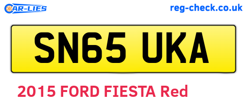 SN65UKA are the vehicle registration plates.