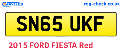 SN65UKF are the vehicle registration plates.