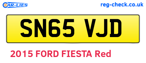 SN65VJD are the vehicle registration plates.