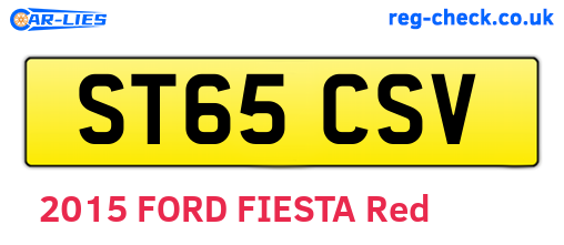 ST65CSV are the vehicle registration plates.