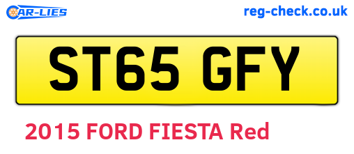 ST65GFY are the vehicle registration plates.