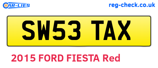 SW53TAX are the vehicle registration plates.