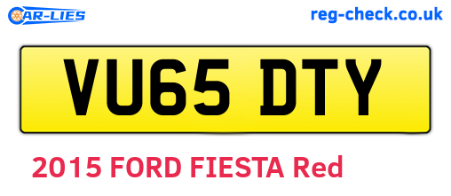 VU65DTY are the vehicle registration plates.