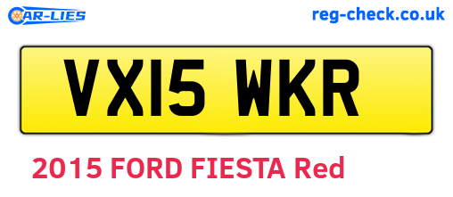 VX15WKR are the vehicle registration plates.