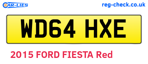 WD64HXE are the vehicle registration plates.