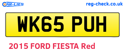 WK65PUH are the vehicle registration plates.