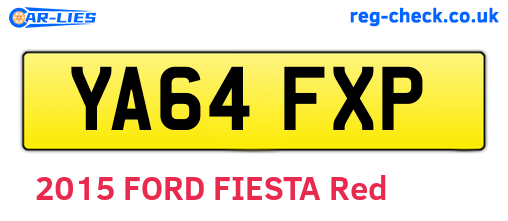 YA64FXP are the vehicle registration plates.