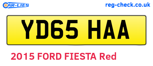 YD65HAA are the vehicle registration plates.