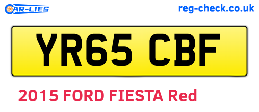 YR65CBF are the vehicle registration plates.