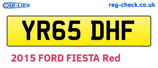 YR65DHF are the vehicle registration plates.