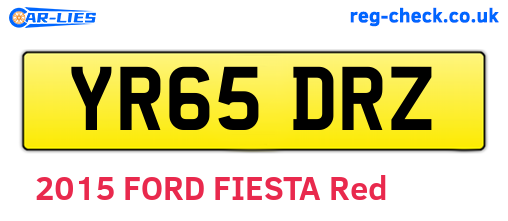 YR65DRZ are the vehicle registration plates.