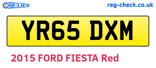 YR65DXM are the vehicle registration plates.