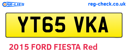 YT65VKA are the vehicle registration plates.