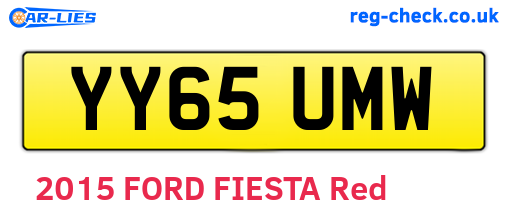 YY65UMW are the vehicle registration plates.