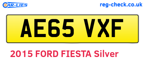 AE65VXF are the vehicle registration plates.