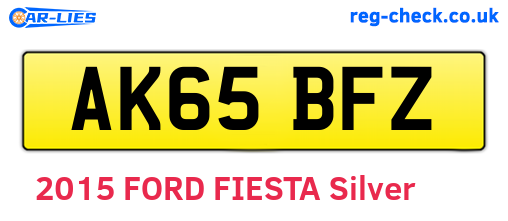 AK65BFZ are the vehicle registration plates.