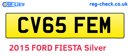 CV65FEM are the vehicle registration plates.
