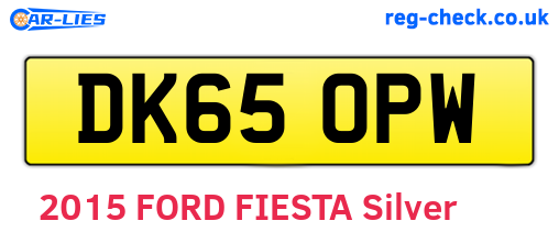 DK65OPW are the vehicle registration plates.