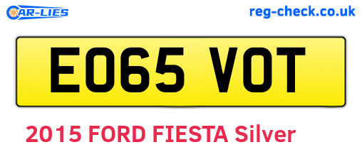 EO65VOT are the vehicle registration plates.